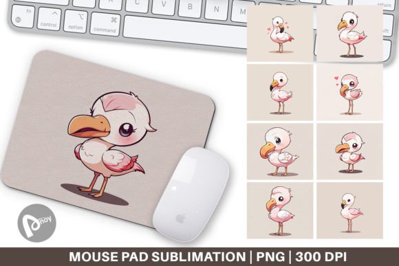 Mouse Pad Cute Cartoon Flamingo for a Happier Workspace