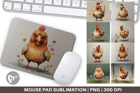 Mouse Pad Illustration Chicken