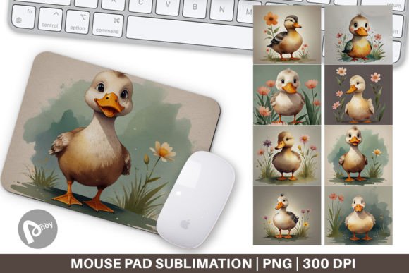 Mouse Pad Illustration Duck: Desk Charm That Works