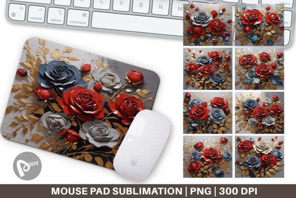 Transform Your Workspace with a Mouse Pad 3D Rose Paint Texture Design