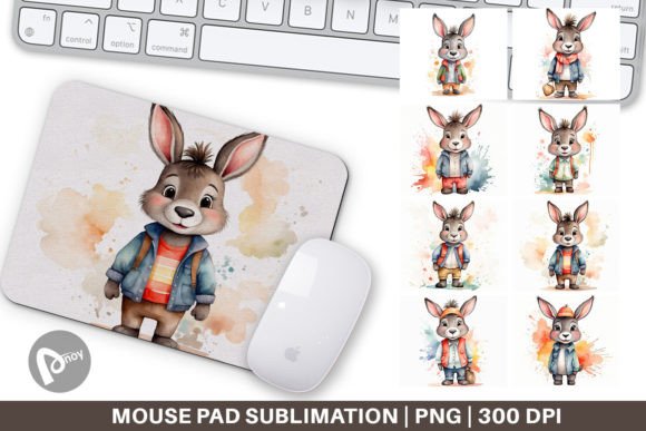Watercolor Cute Donkey Mouse Pad for Desk Joy